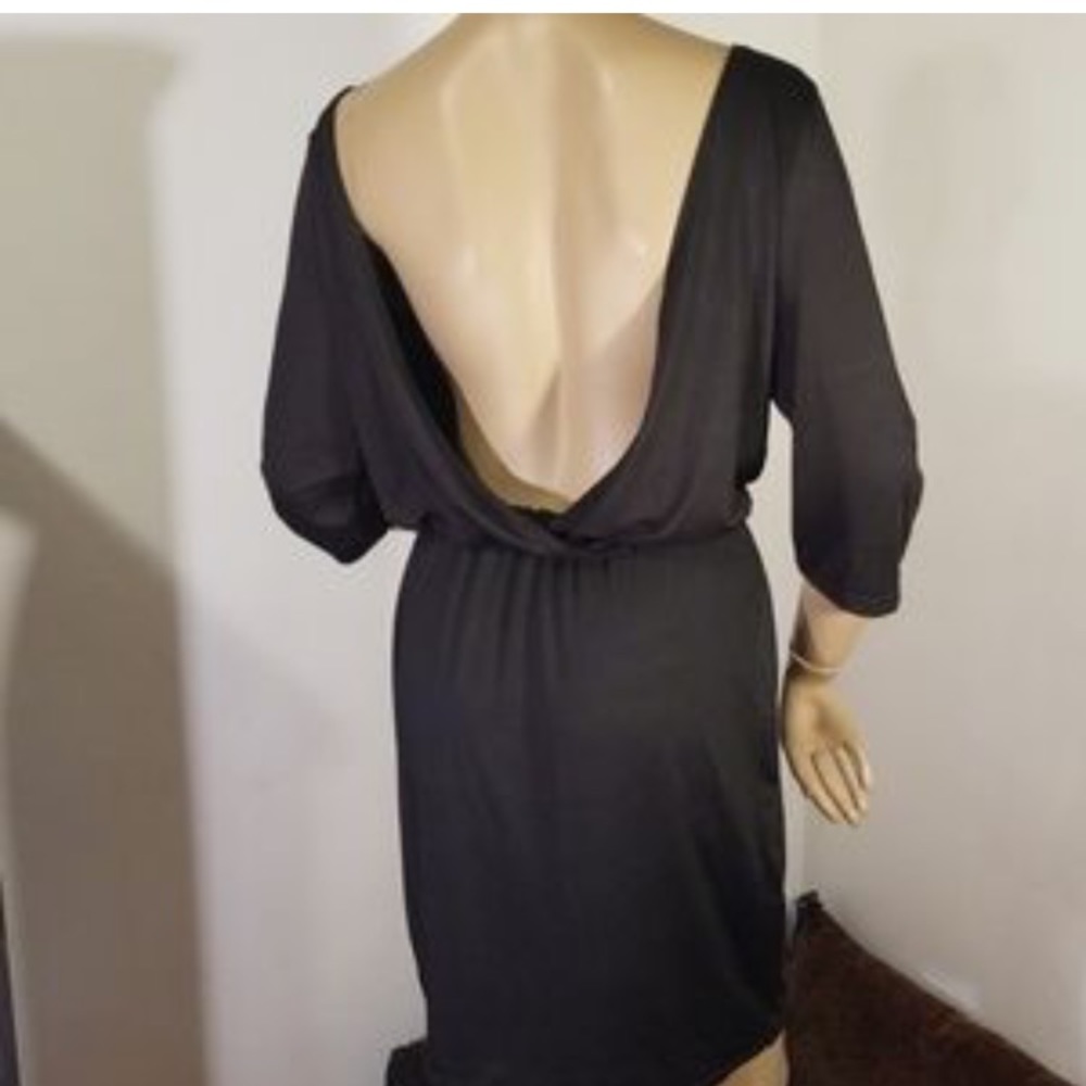MaxAzria black open back dress